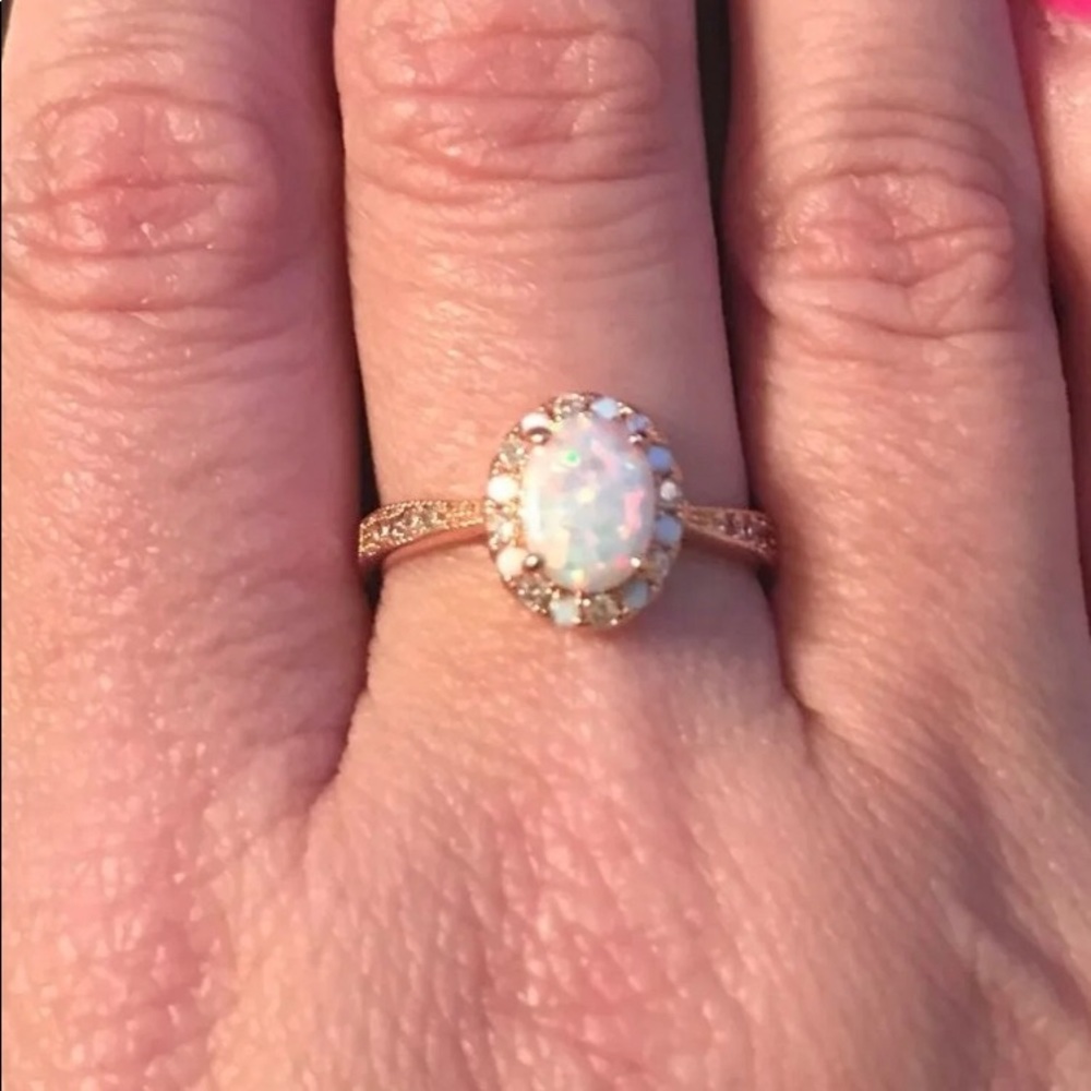 FJ White Opal Ring